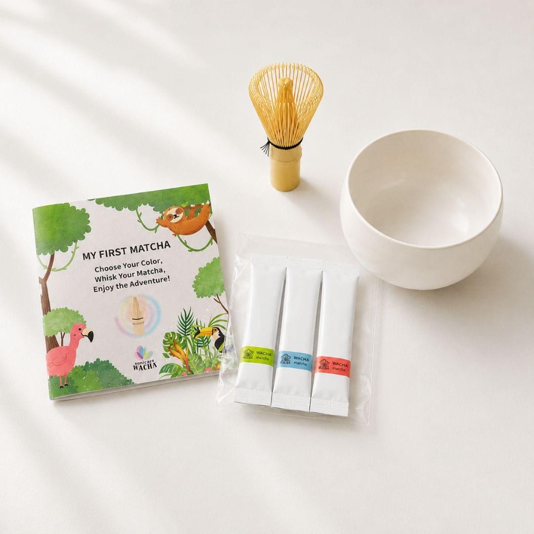 Discover how WACHA created a parent & child matcha starter kit with a bamboo whisk, a lightweight and durable Japanese synthetic lacquerware bowl, and three botanical matcha flavors for a joyful first matcha experience. Discover how WACHA created a parent & child matcha starter kit with a bamboo whisk, a lightweight and durable Japanese synthetic lacquerware bowl, and three botanical matcha flavors for a joyful first matcha experience.