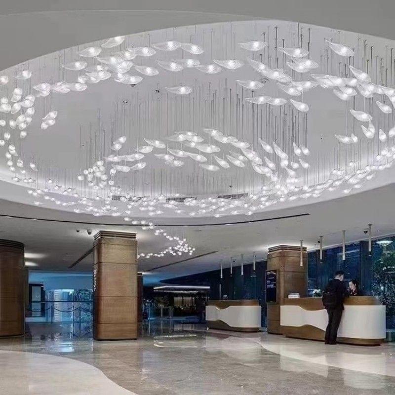 Bespoke art glass flying fish chandelier for hotel lobby ceiling Bespoke art glass flying fish chandelier for hotel lobby ceiling