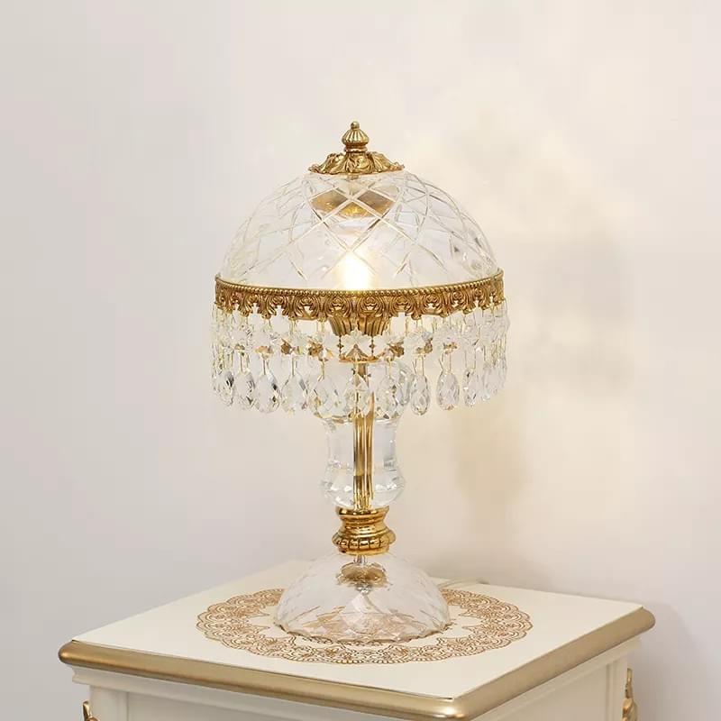 Luxury brass and crystal table lamp for elegant villa bedroom décor Luxury brass and crystal table lamp for elegant villa bedroom décor