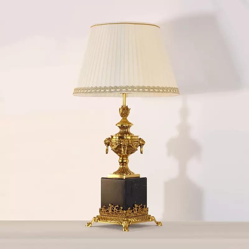 Traditional marble table lamp with brass base for master bedroom decor Traditional marble table lamp with brass base for master bedroom decor