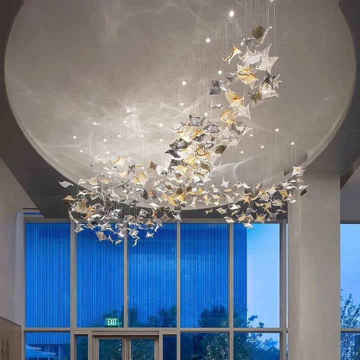 Custom Murano glass starfish chandelier for themed hotel lobby lighting Custom Murano glass starfish chandelier for themed hotel lobby lighting