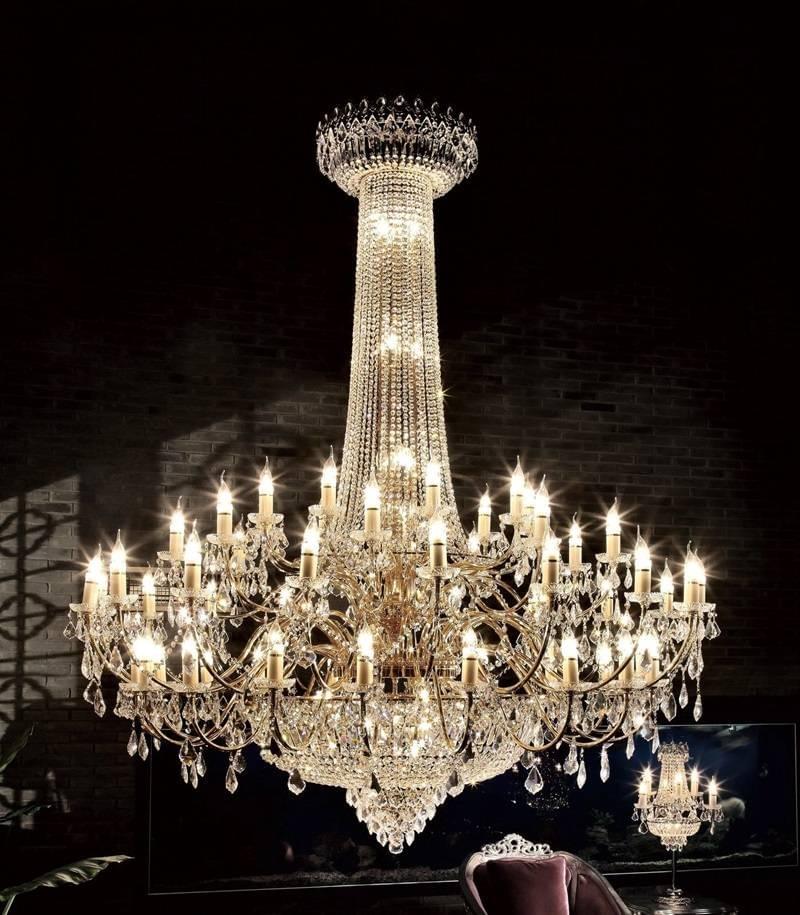 Empire style LED chandelier with crystal drops Empire style LED chandelier with crystal drops