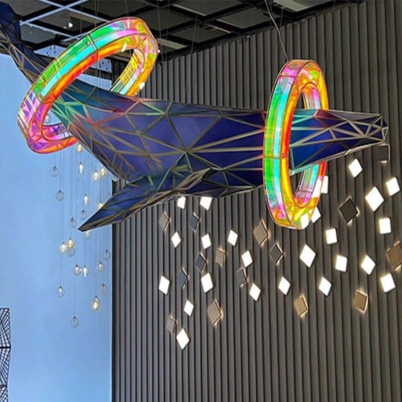 Modern metal fish chandelier for coastal-inspired decor Modern metal fish chandelier for coastal-inspired decor