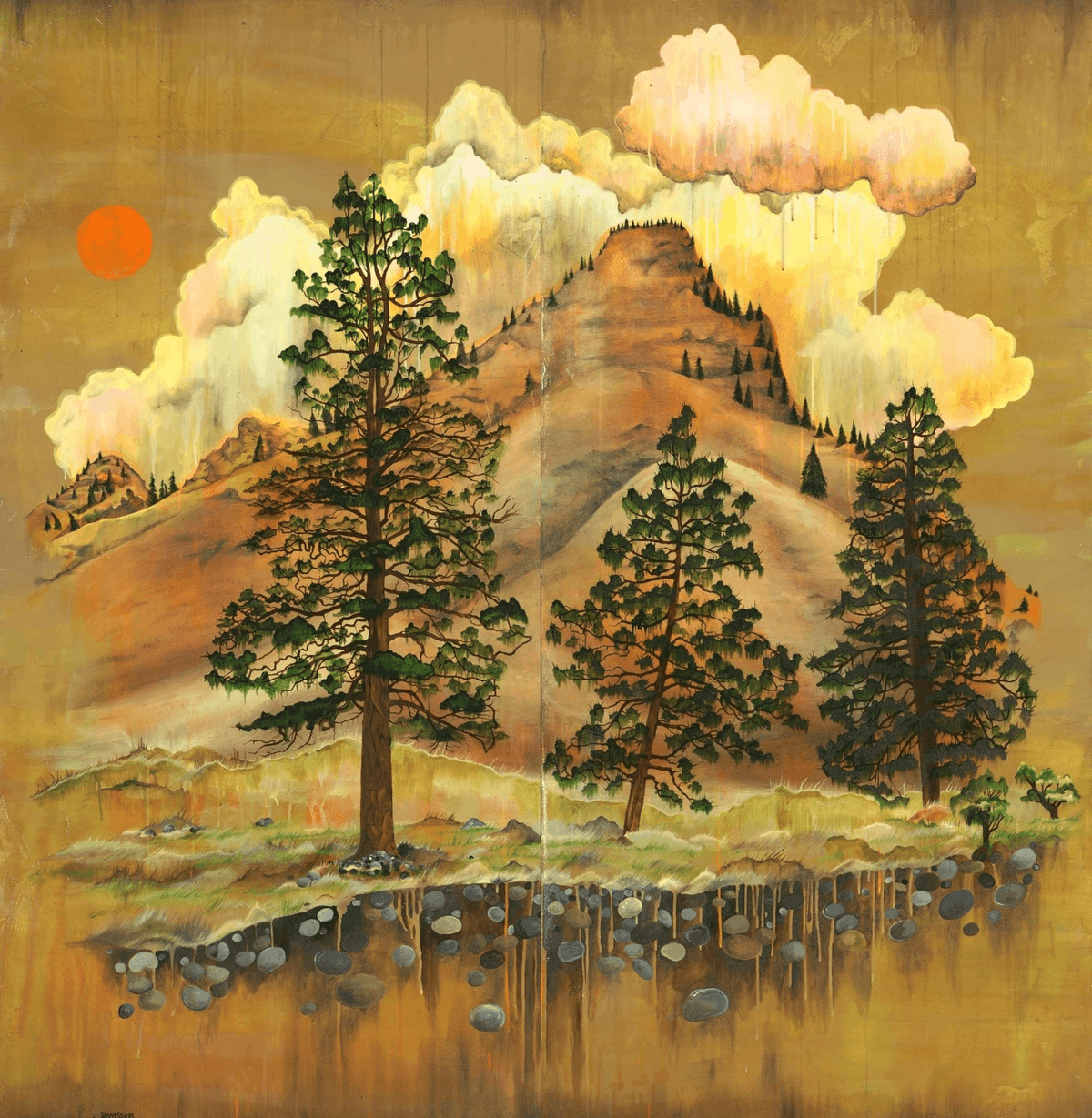 Earth Mountain 72 X 72 inch Sarah Stivers Painting acrylic on canvas Earth Mountain 72 X 72 inch Sarah Stivers Painting acrylic on canvas