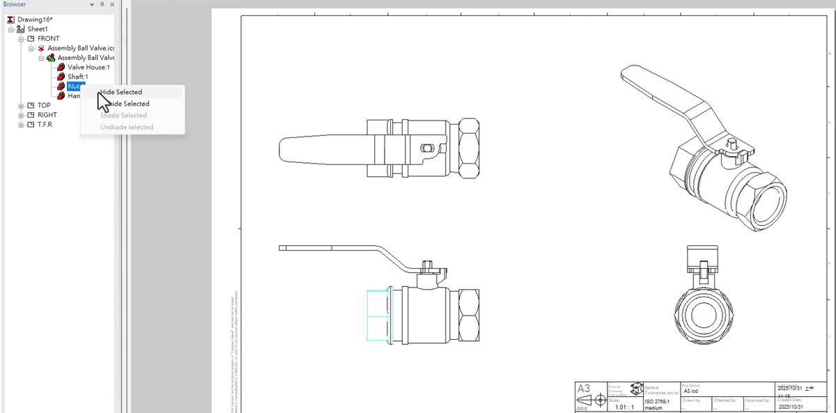 IronCAD 2026 工程圖增強,快速顯示/隱藏模型並改善大型組件出圖效率。 IronCAD 2026 工程圖增強,快速顯示/隱藏模型並改善大型組件出圖效率。