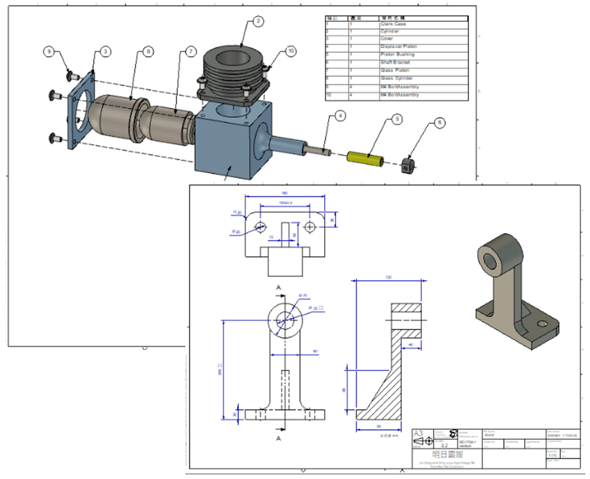 IronCAD 提供專業級 2D 工程圖功能 IronCAD 提供專業級 2D 工程圖功能