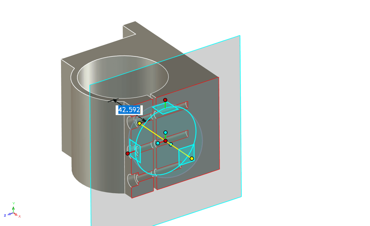IronCAD 三維球調整剖面角度與位置 IronCAD 三維球調整剖面角度與位置