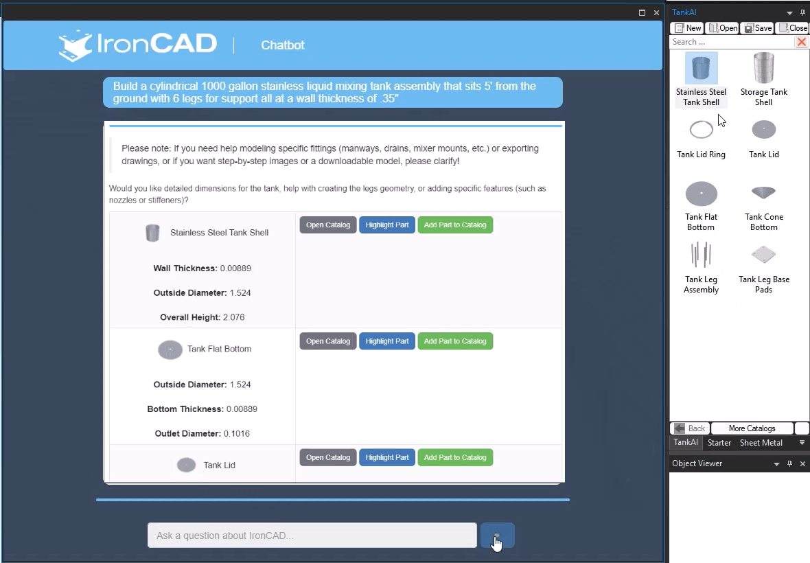 IronCAD 2026 AI 描述搜尋模型,輸入文字即可搜尋模型並自動生成 3D 圖塊。 IronCAD 2026 AI 描述搜尋模型,輸入文字即可搜尋模型並自動生成 3D 圖塊。