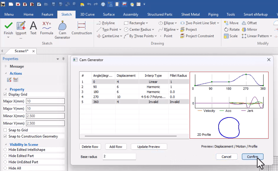 IronCAD 2026 凸輪生成器自動建立凸輪模型 IronCAD 2026 凸輪生成器自動建立凸輪模型