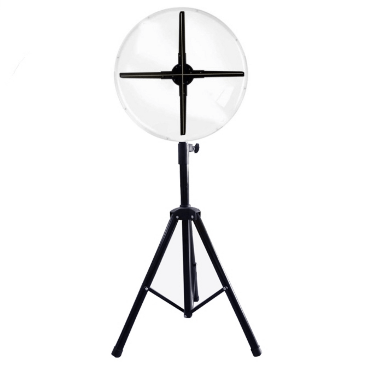 There are tripod and transparency cover for fursol 3D holographic fan There are tripod and transparency cover for fursol 3D holographic fan
