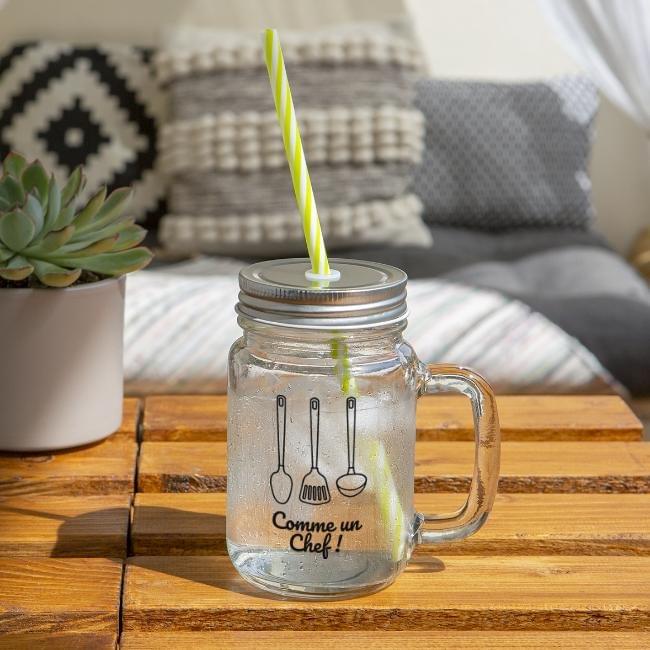 Comme un Chef ! - Bocal en verre vintage avec une anse Comme un Chef ! - Bocal en verre vintage avec une anse
