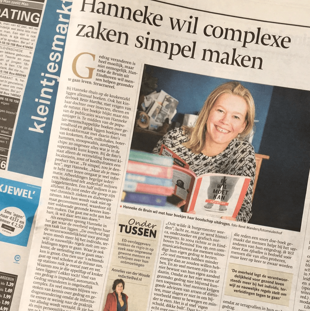 Hanneke vertelt over haar nieuwe reeks werkschriften in het Eindhovens Dagblad Hanneke vertelt over haar nieuwe reeks werkschriften in het Eindhovens Dagblad