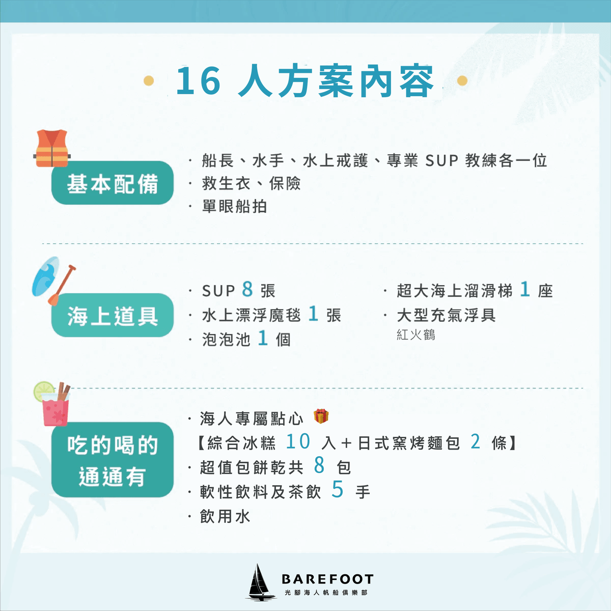 16人方案內容 16人方案內容