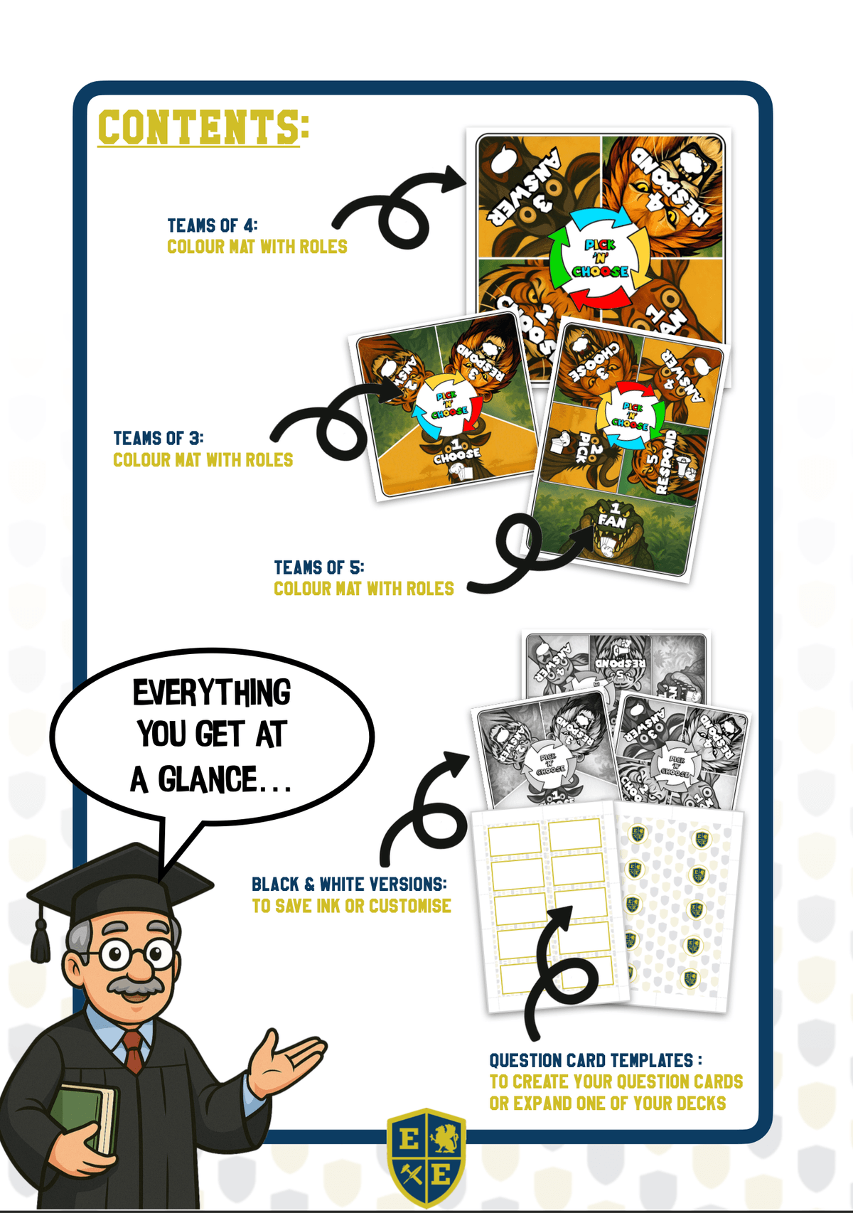 Predator and Prey Edition Pick & Choose Activity Mat