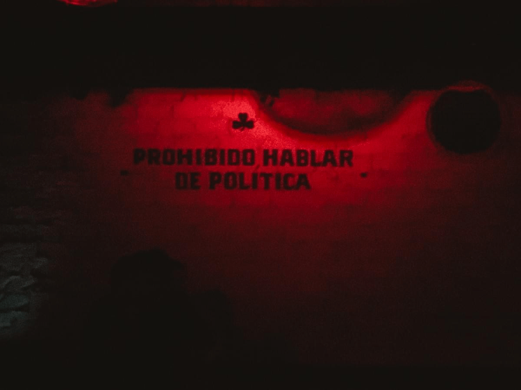 street art written on a wall reads prohibido hablar de politica street art written on a wall reads prohibido hablar de politica