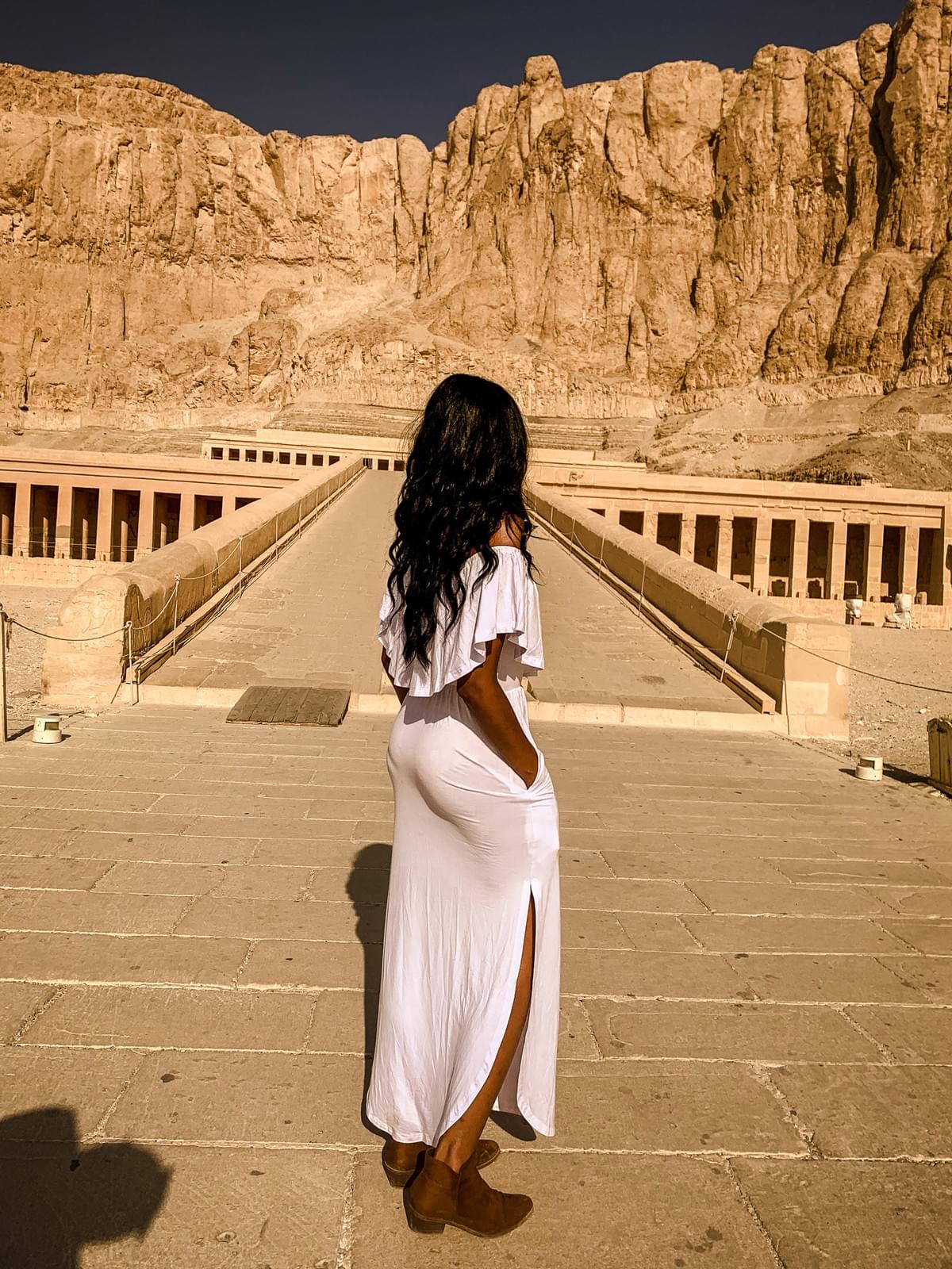 CulturesUncovered Brit Thompson Egypt Al-Deir Al-Bahair Temple of Hapshepsut black girls solo travel CulturesUncovered Brit Thompson Egypt Al-Deir Al-Bahair Temple of Hapshepsut black girls solo travel