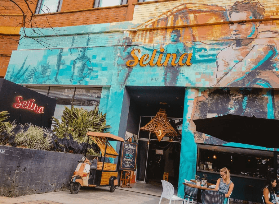 Graffiti mural in front of Selina hostel and hotel Graffiti mural in front of Selina hostel and hotel