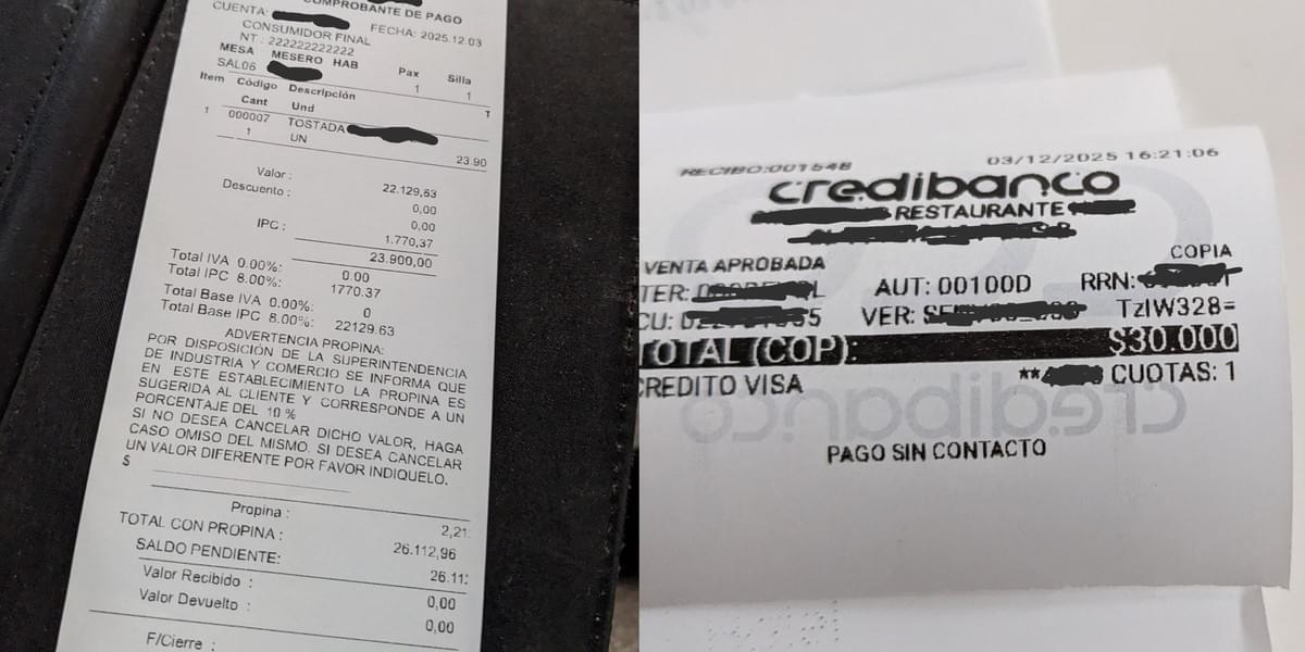 Restaurant bill and the credit card receipt Restaurant bill and the credit card receipt