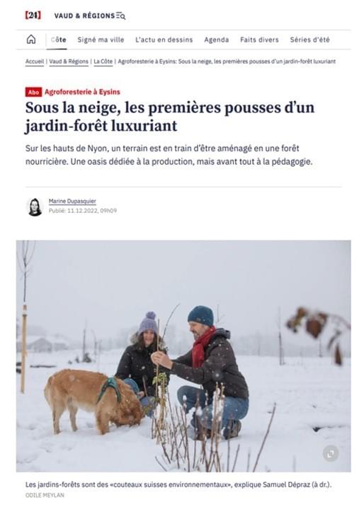 Article jardin-forêt 24 heures, suisse, eos Article jardin-forêt 24 heures, suisse, eos