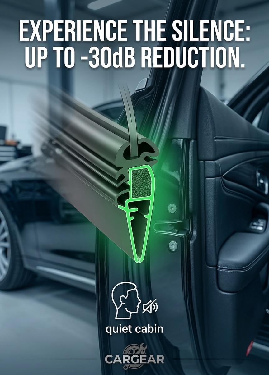 Damaged car door rubber seal with water leakage and rust