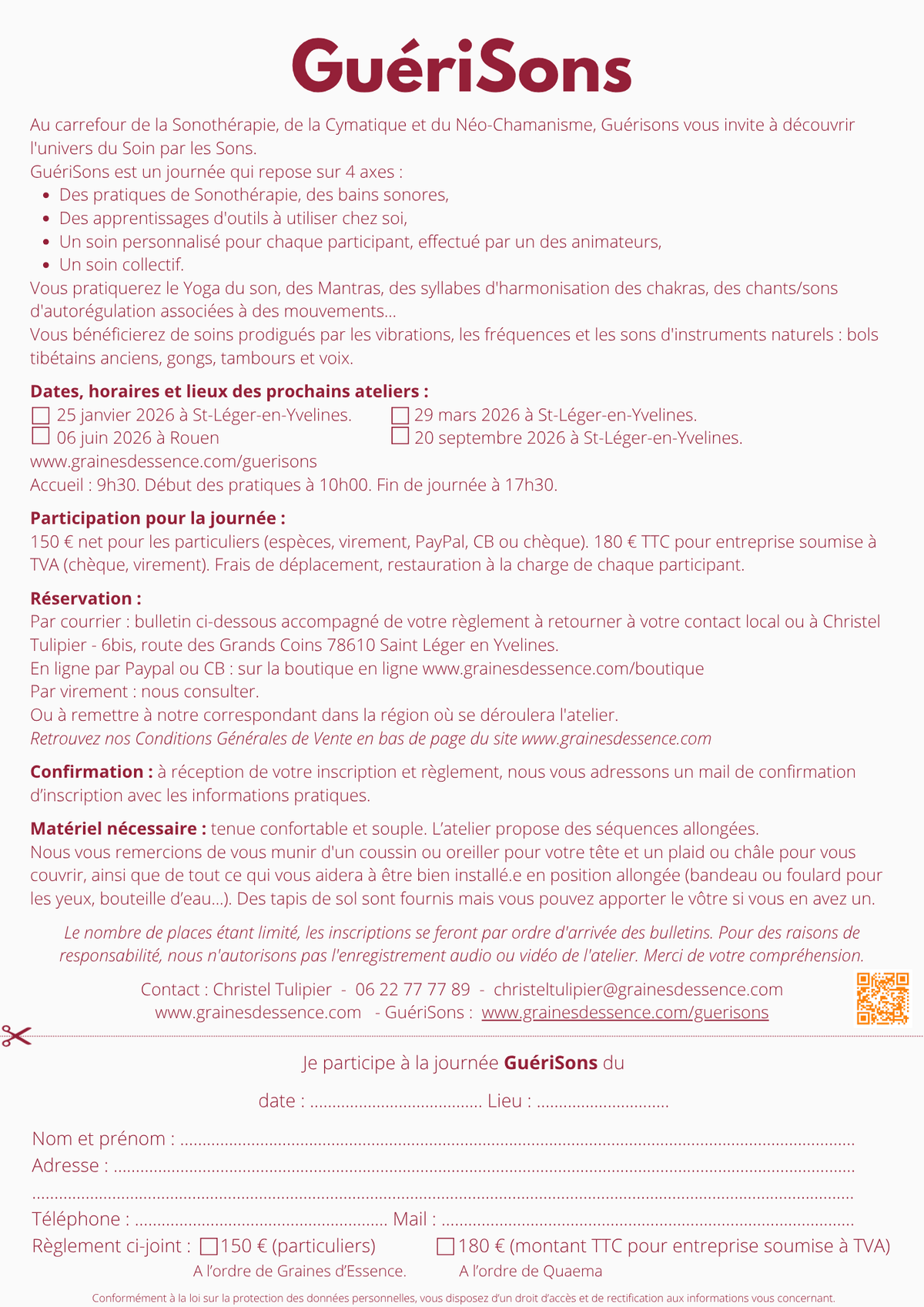 Atelier GuériSons 25 janvier 2026 -10h00 à Saint-Léger-en-Yvelines