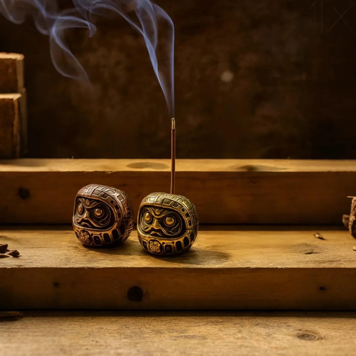 Minimalist brass incense burner with warm patina finish, ideal for ritual and decor. Minimalist brass incense burner with warm patina finish, ideal for ritual and decor.