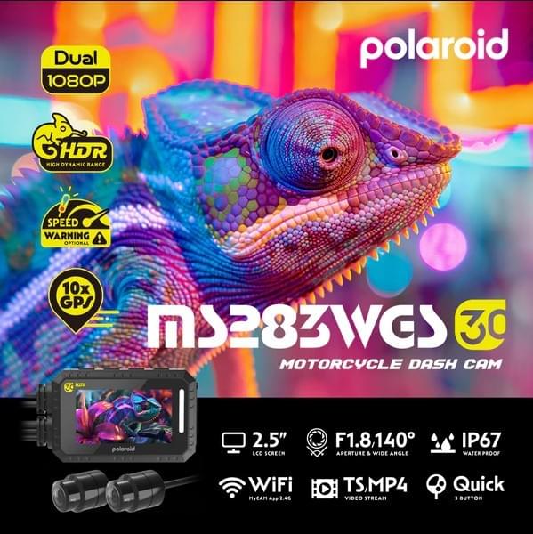 polaroid ms283wgs 機車前後雙錄 燈柱提示畫面 polaroid ms283wgs 機車前後雙錄 燈柱提示畫面