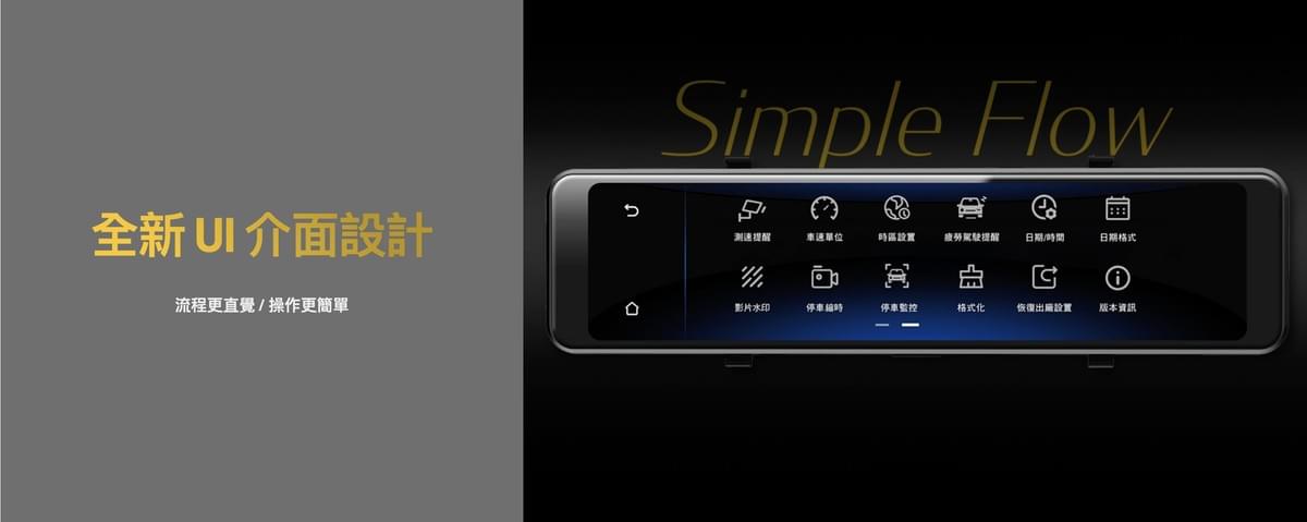 Pernis T1111+ 雙鏡頭電子後視鏡行車記錄器|11.26吋IPS觸控螢幕・前後1080P雙錄影・GPS測速提醒・汽車倒車顯影