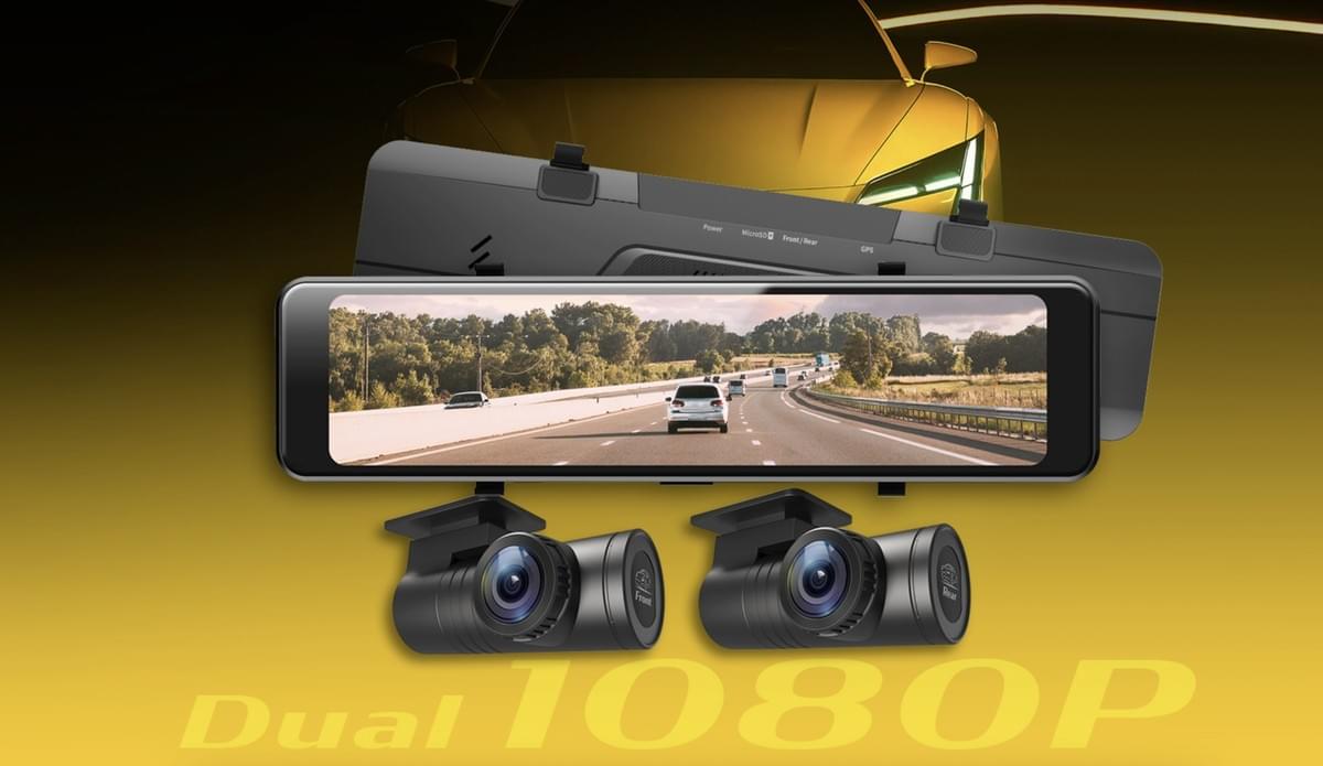 Pernis T1111+ 雙鏡頭電子後視鏡行車記錄器|11.26吋IPS觸控螢幕・前後1080P雙錄影・GPS測速提醒・汽車倒車顯影