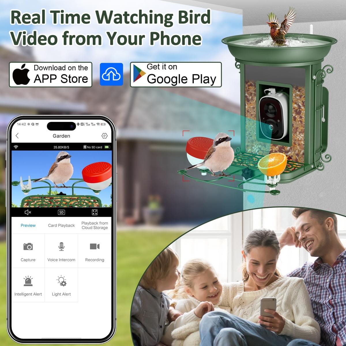 New AI Camera Identify 10000+ Waterproof Solar Panels Wild Bird Feeder for Outdoor Watching