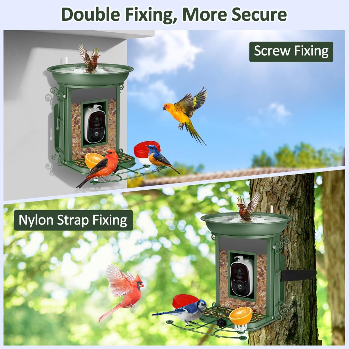 New AI Camera Identify 10000+ Waterproof Solar Panels Wild Bird Feeder for Outdoor Watching