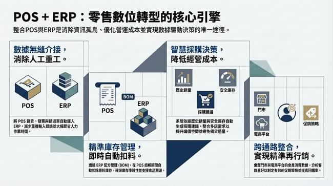 零售業數位轉型:建構 POS 與 ERP 深度整合的管理藍圖 零售業數位轉型:建構 POS 與 ERP 深度整合的管理藍圖