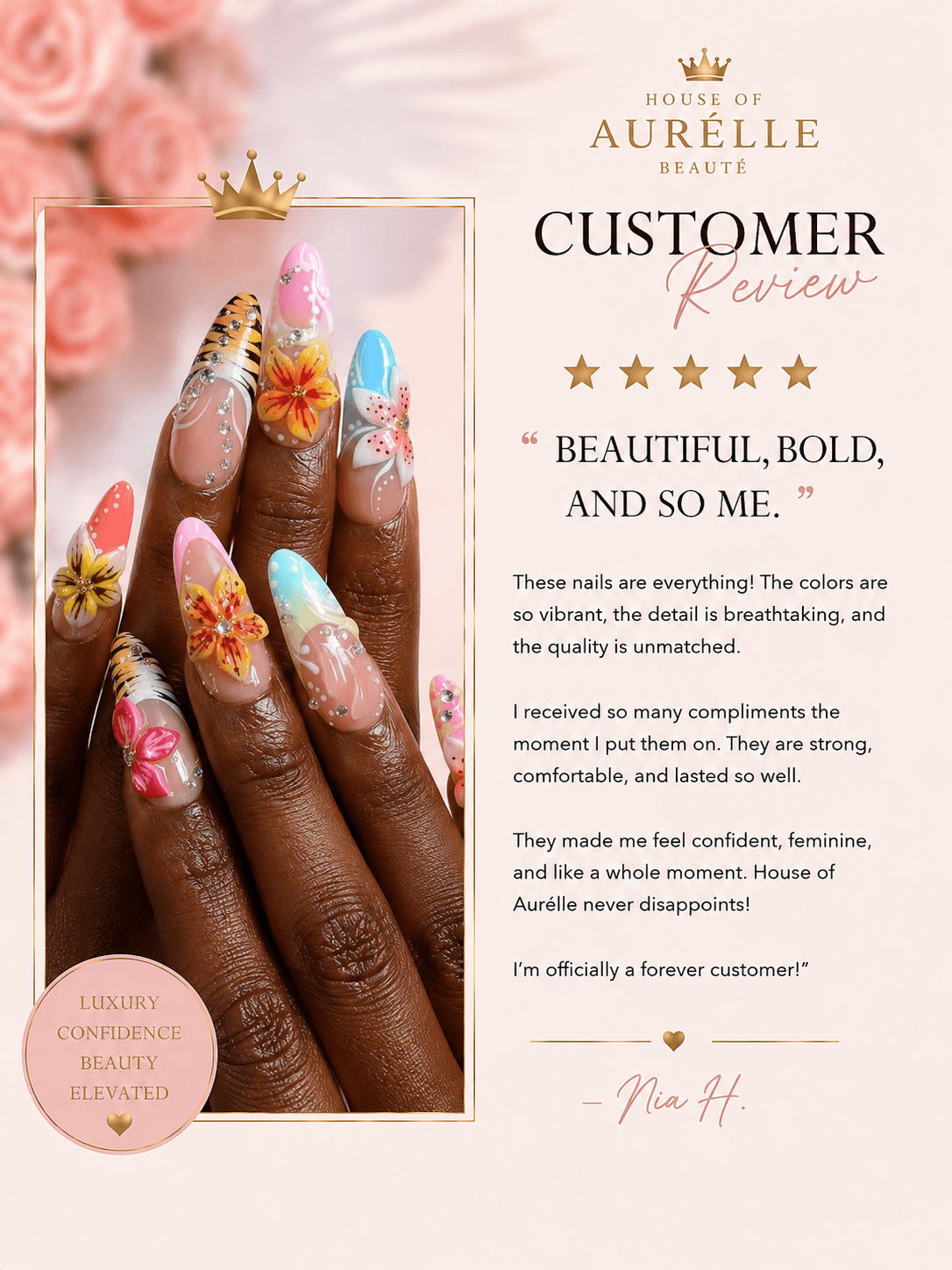 — Mia Thompson “The moment I adorned my hands with Aurélle Beauté™, I felt a sense of royalty and confidence unlike any other.” Join countless women who have embraced their true identity with Aurélle Beauté™ Tag line: Adorn Your Hands. Crown Your Identity. Aurélle Beauté™ is a luxury beauty extension of LIFT International Inc, created for the woman who understands that adornment is more than appearance—it is identity. Each set is designed to reflect elegance, confidence, and royalty, empowering women to wear their crown daily. — Mia Thompson “The moment I adorned my hands with Aurélle Beauté™, I felt a sense of royalty and confidence unlike any other.” Join countless women who have embraced their true identity with Aurélle Beauté™ Tag line: Adorn Your Hands. Crown Your Identity. Aurélle Beauté™ is a luxury beauty extension of LIFT International Inc, created for the woman who understands that adornment is more than appearance—it is identity. Each set is designed to reflect elegance, confidence, and royalty, empowering women to wear their crown daily.