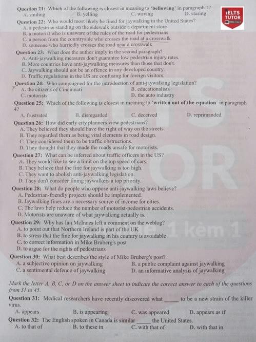 Đề thi chuyên lớp 10 Tiếng Anh trường PTTH năng khiếu ĐH quốc gia TPHCM năm 2018 Đề thi chuyên lớp 10 Tiếng Anh trường PTTH năng khiếu ĐH quốc gia TPHCM năm 2018