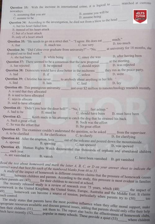 Đề thi chuyên lớp 10 Tiếng Anh trường PTTH năng khiếu ĐH quốc gia TPHCM năm 2018 Đề thi chuyên lớp 10 Tiếng Anh trường PTTH năng khiếu ĐH quốc gia TPHCM năm 2018