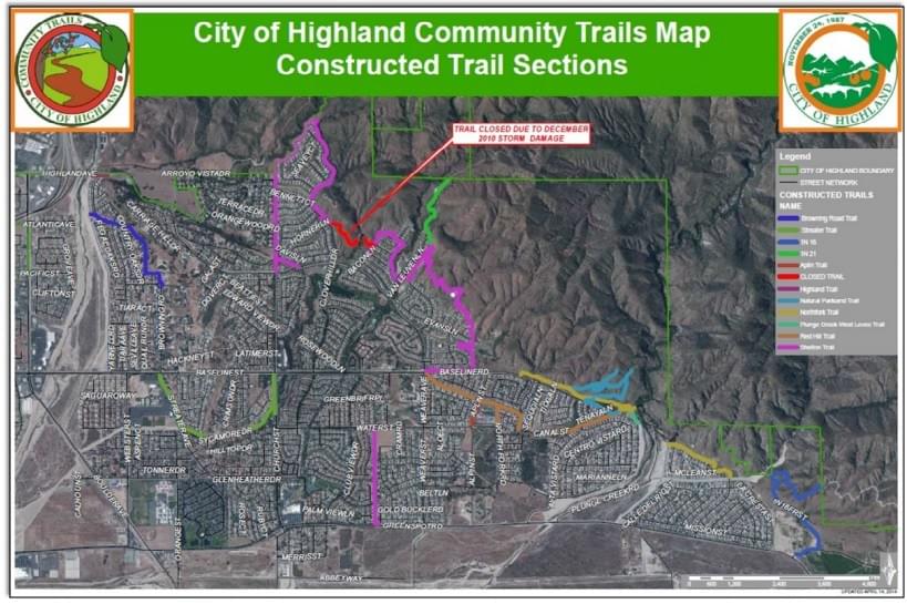Trail Map in Highland, CA - Courtey of KL Highland Bathroom Remodeling Trail Map in Highland, CA - Courtey of KL Highland Bathroom Remodeling