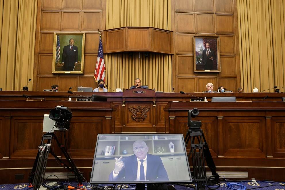 Amazon CEO Jeff Bezos speaks via videoconferencing during a House Judiciary subcommittee hearing on antitrust on Capitol Hill, July 29, 2020. (Graeme Jennings/AP) Amazon CEO Jeff Bezos speaks via videoconferencing during a House Judiciary subcommittee hearing on antitrust on Capitol Hill, July 29, 2020. (Graeme Jennings/AP)