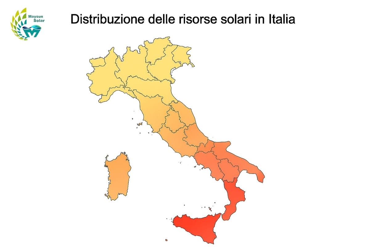 Distribuzione delle risorse solari in Italia Distribuzione delle risorse solari in Italia
