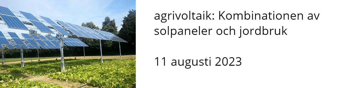 agrivoltaik: Kombinationen av solpaneler och jordbruk  11 augusti 2023 agrivoltaik: Kombinationen av solpaneler och jordbruk  11 augusti 2023
