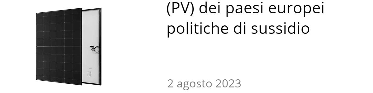 (PV) dei paesi europei politiche di sussidio (PV) dei paesi europei politiche di sussidio