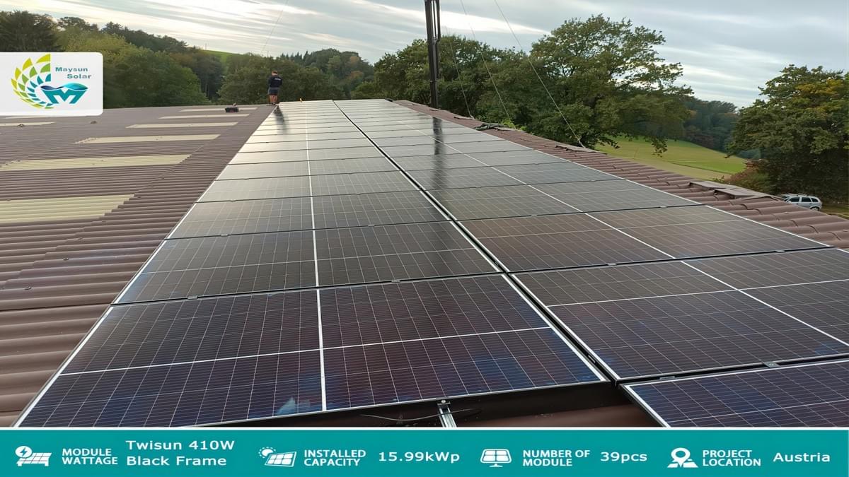 Maysun Solar propose une gamme variée de panneaux solaires, notamment des panneaux à bardeaux, à demi-coupe, à cadre noir, entièrement noirs et à cadre argenté. Maysun Solar propose une gamme variée de panneaux solaires, notamment des panneaux à bardeaux, à demi-coupe, à cadre noir, entièrement noirs et à cadre argenté.