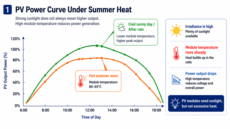 PV Power Curve Under Summer Heat PV Power Curve Under Summer Heat