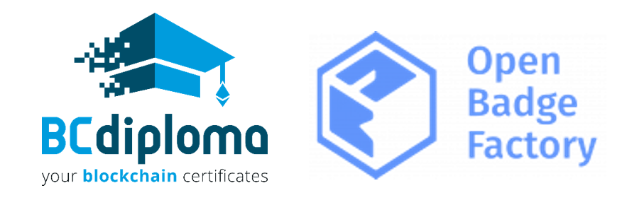 logo de BCdiploma et Open Badge Factory, créateurs d'open badge logo de BCdiploma et Open Badge Factory, créateurs d'open badge