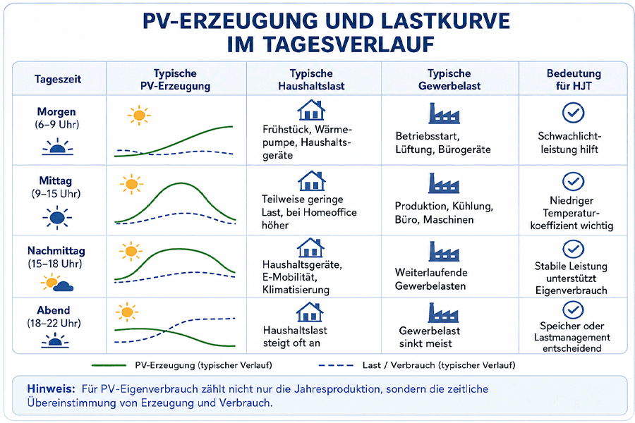 PV-Erzeugung und Lastkurve im Tagesverlauf PV-Erzeugung und Lastkurve im Tagesverlauf