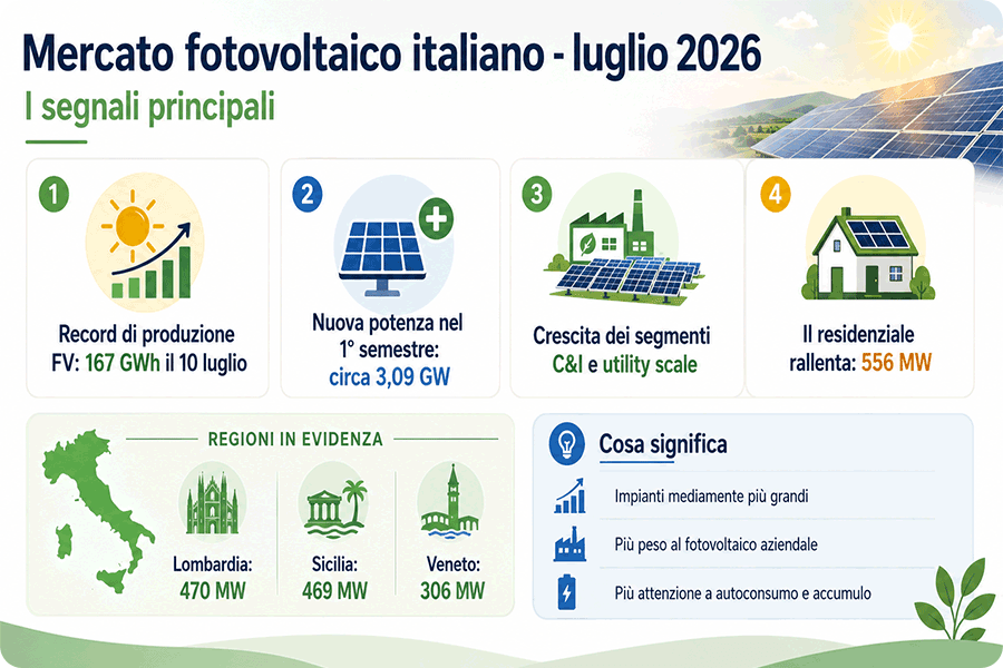 Prezzi elettrici, regole autorizzative, comunità energetiche e mercato dei moduli in Italia nel luglio 2026 Prezzi elettrici, regole autorizzative, comunità energetiche e mercato dei moduli in Italia nel luglio 2026