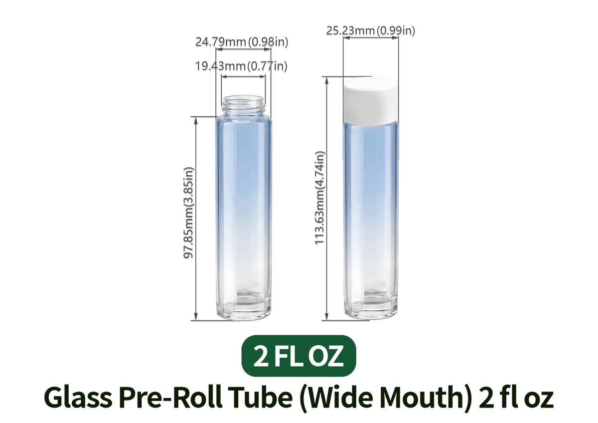 Glass Pre-Roll Tube (Wide Mouth) 2 fl oz