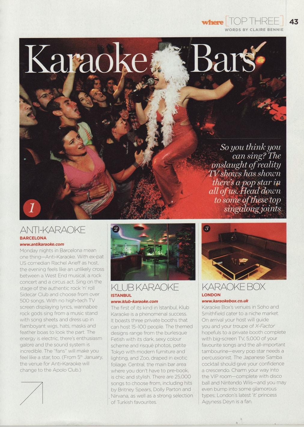 Rachel Arieff's Anti-Karaoke in EasyJet Magazine Rachel Arieff's Anti-Karaoke in EasyJet Magazine