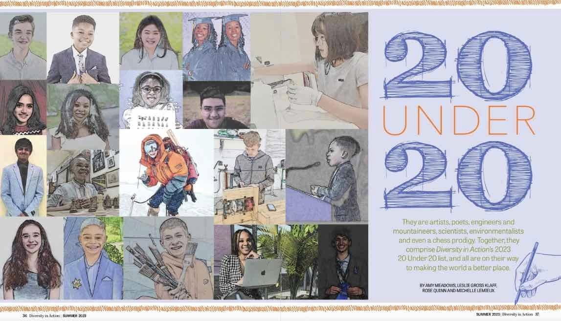 20 under 20 list featured on Diversity in Action's 2023 20 under 20 list featured on Diversity in Action's 2023