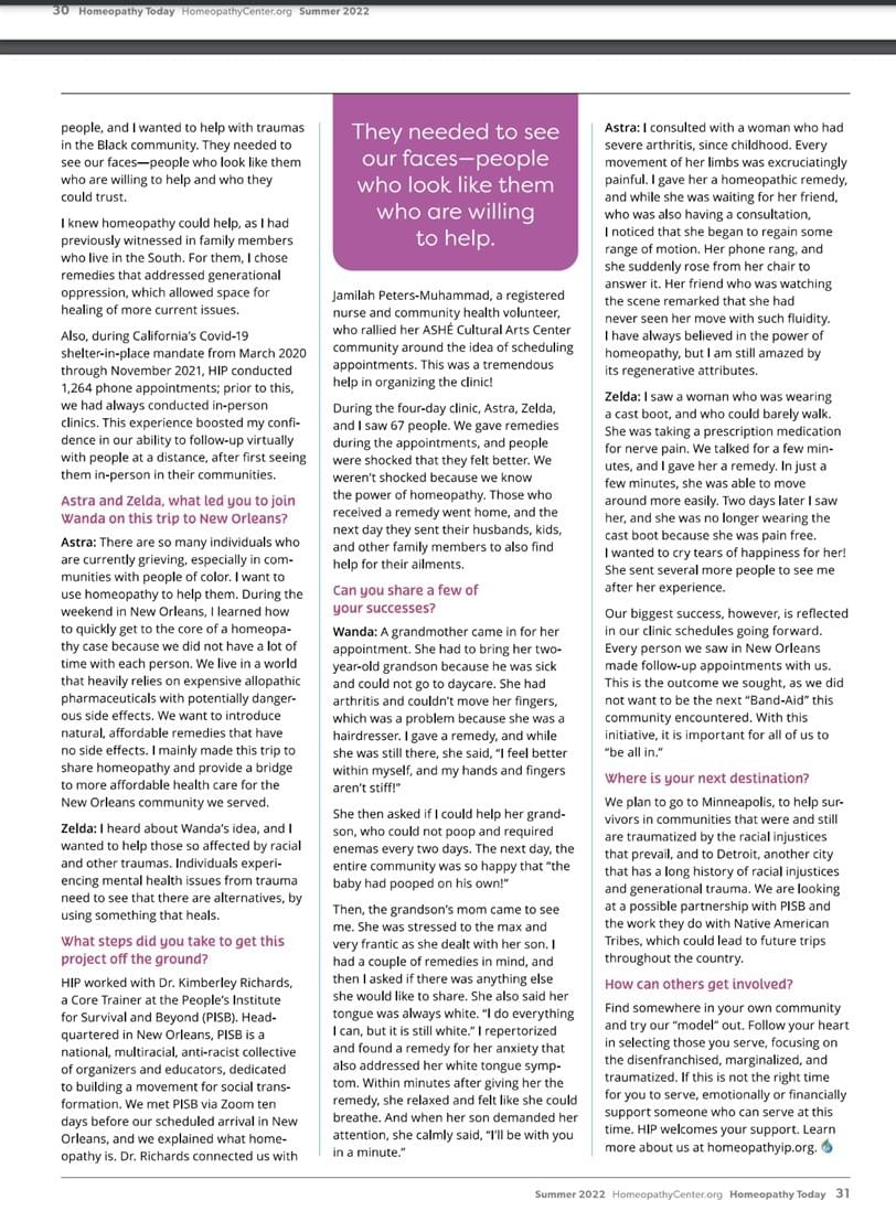 Homeopathy Today Summer 2022 Article  Homeopathy Today Summer 2022 Article