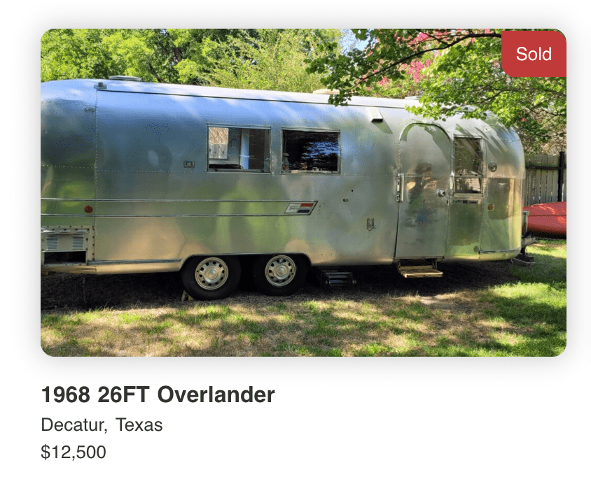 1968 AIRSTREAM OVERLANDER - SOLD 1968 AIRSTREAM OVERLANDER - SOLD